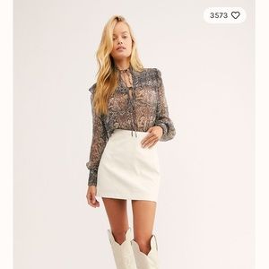 Free people vegan faux leather mini skirt